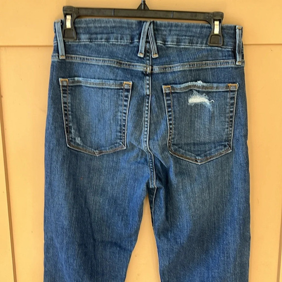 Good American The Good Straight Size 2/26 Distressed Jeans in Blue 407 - Picture 6 of 9